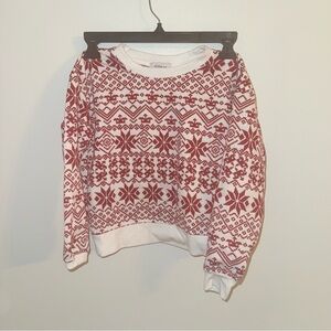 Olivia Sky Red and White Patterned Kids Sweater